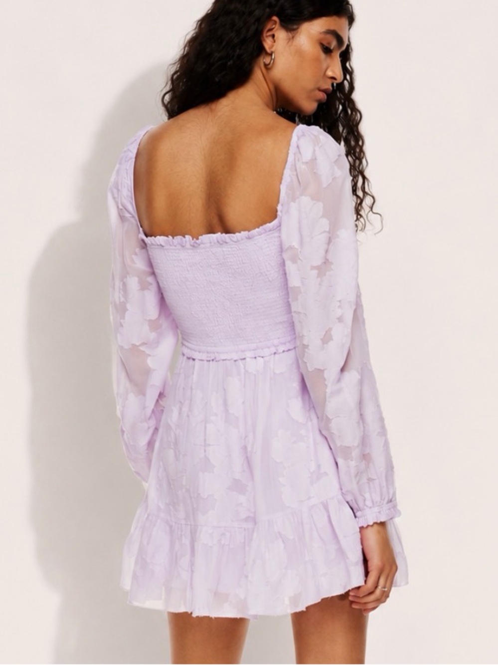 Aritzia WILFRED Tempest Dress Size M Ice Lavender Floral - Picture 7 of 11